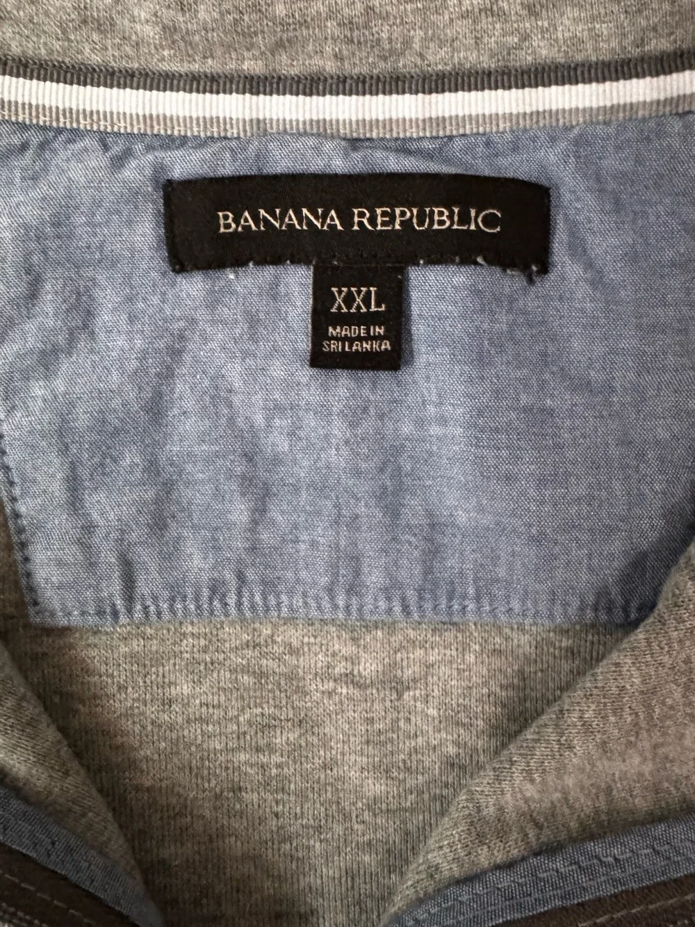 Banana Republic Men's Two-Tone Quarter-Zip Sweater in White and Gray